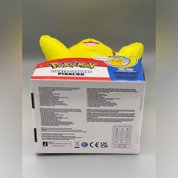 PIKACHU Plush POKÉMON Lights & Sounds Power Action Light up Cheeks & Sounds Pika - Picture 5 of 5